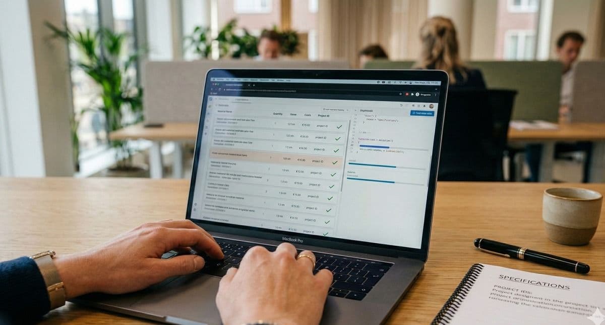 Kantoor met dataverwerking, beeld bij documenten uitlezen met AI